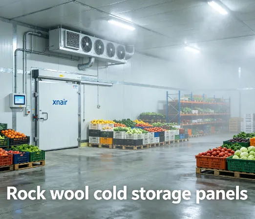 Rock wool cold storage panels applied in an agricultural produce warehouse for fruit and vegetable preservation under high humidity conditions