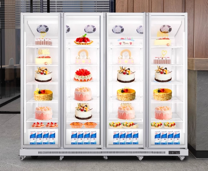 Upright cake display fridge