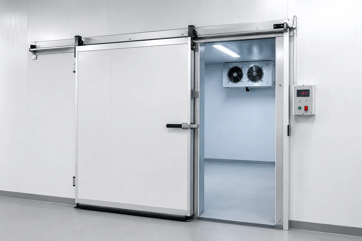 Industrial sliding cold storage doors for warehouses